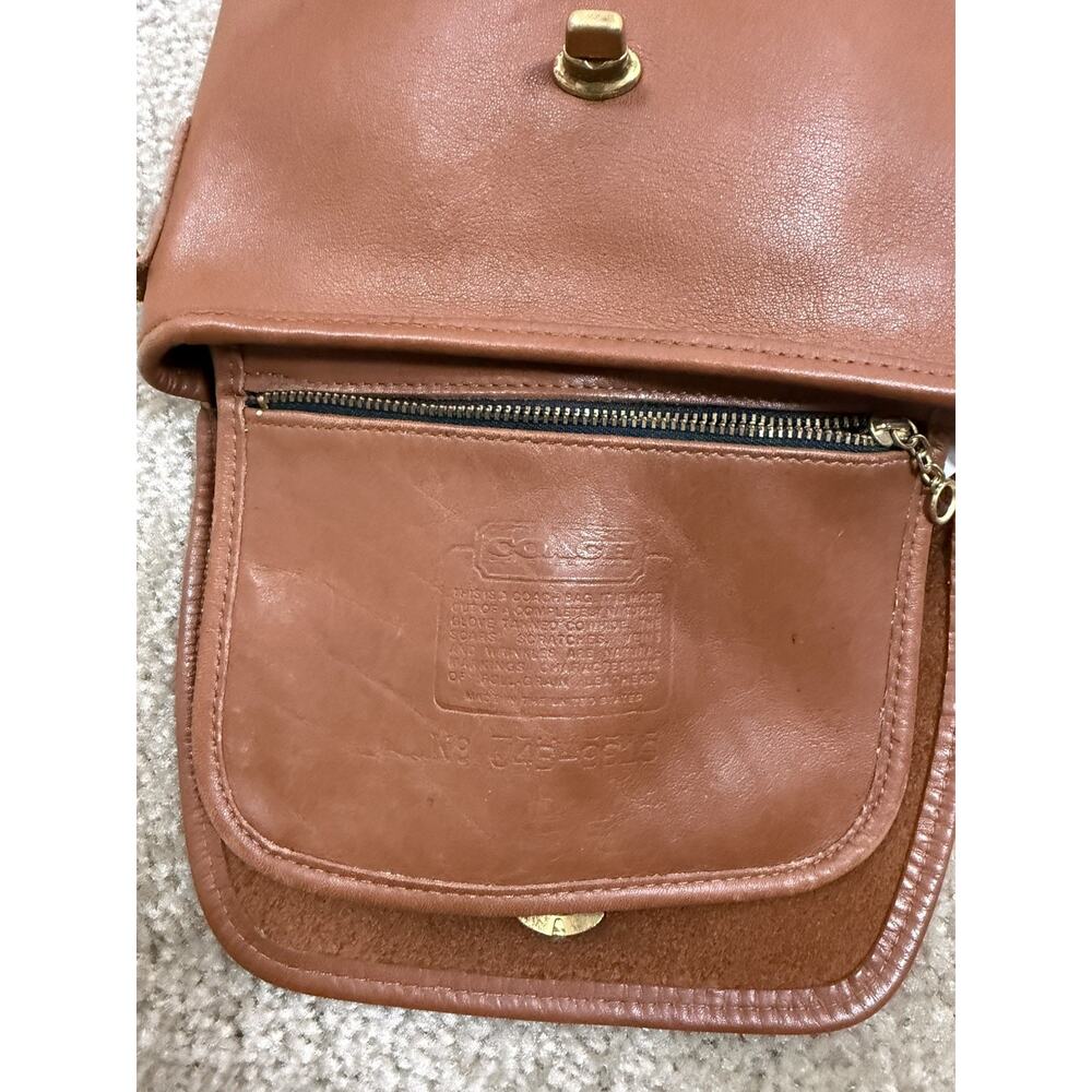 Vintage Coach Quincy British Tan Leather Crossbody Women's Shoulder Bag Purse - Picture 4 of 9